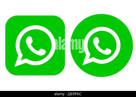 WhatsApp. Logo der Smartphone-Instant-Messaging-App. Telefonsymbol. Abbildung. Stockfoto