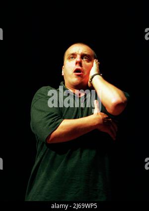 Der deutsche Bariton Matthias Goerne probt Schuberts ‘die Winterreise’ in der Usher Hall, Edinburgh für ein Edinburgh International Festival Recital am 22/08/1998 Stockfoto