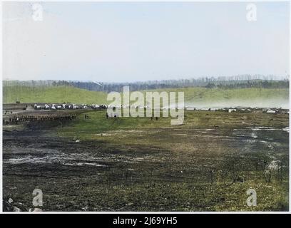 Winterquartier eines Kavallerieregiments in der Armee des Potomac, in der Nähe der Brandy Station, Virginia. 1864 Stockfoto