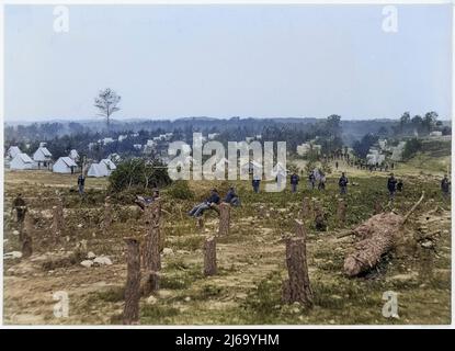 Zeltlager der 30. Pennsylvania Infantry 1861–65 Stockfoto