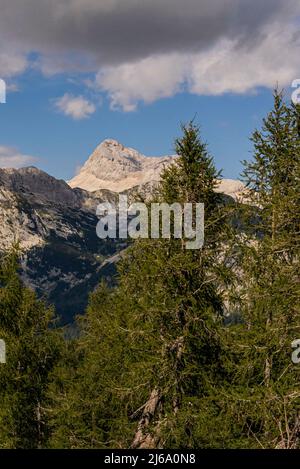 Triglav, der höchste Berg Sloweniens Stockfoto