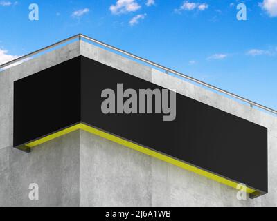 Logo Mockup 3D Zeichen Gebäude Büro oder Shop Stockfoto