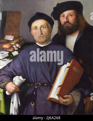 Der Arzt Giovanni Agostino della Torre und sein Sohn, Niccolò von Lorenzo Lotto (ca. 1480-1556), Öl auf Leinwand, c.. 1515-16 Stockfoto