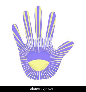 Hand mit Herz, Illustration im ukrainischen Stil Stock Vektor