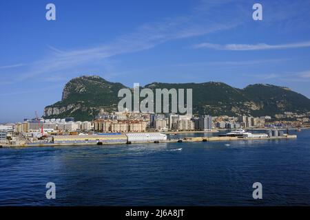 Die Stadt und der Fels von Gibraltar Stockfoto