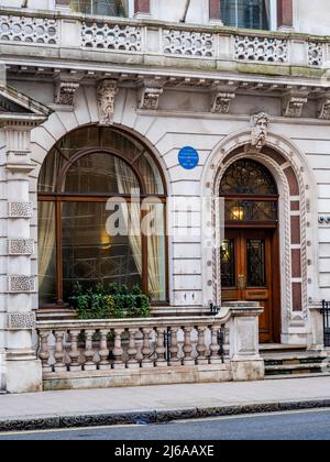 Nell Gwynne Blaue Plakette Pall Mall London - in einem Haus auf dieser Seite lebte Nell Gwynne 1671-1687. 79 Pall Mall London. Stockfoto