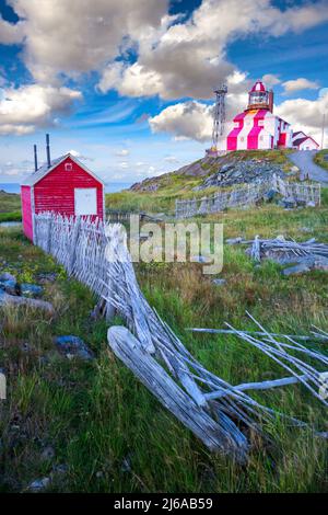 Cape Bonavista Lighthouse an der Küste der Bonavista Peninsula in Neufundland, Kanada. Stockfoto