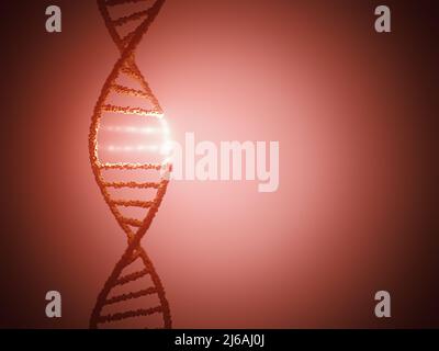 Helical DNA Code mit gruppierten Kugeln bilden genetische Moleküle. Stockfoto