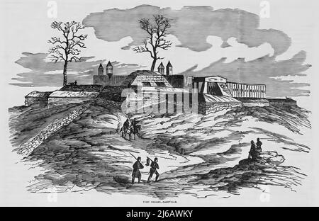 Fort Negley, Nashville, Tennessee, im amerikanischen Bürgerkrieg. 19.-Jahrhundert-Illustration Stockfoto