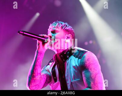 27. April 2022, Norfolk, Virginia, USA: Die Trinity of Terror Tour bringt am 27. April 2022 Ruhm in die Chartway Arena der ALTEN DOMINION UNIVERSITY in Norfolk, Virginia. Â©Jeff Moore (Bildquelle: © Jeff Moore/ZUMA Press Wire) Stockfoto