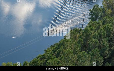 Bladen County, NC, 18. September 2018 -- Luftaufnahme der Überschwemmungen durch den Sturzflug Florenz. Stockfoto