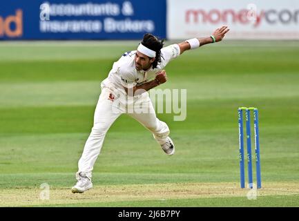 Chelmsford. Vereinigtes Königreich. 28. April 2022. Essex V Northamptonshire. Das Gelände Von Cloud County. Chelmsford. Shane Snater (Essex) am 1. Tag des Spiels von Essex V Northamptonshire LV= Insurance County Championship. Stockfoto