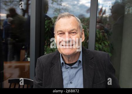 2022-04-22. 100 Jahre litauischer Basketball. Feier in Kaunas. Modestas Paulauskas - Olympiasieger in München. Stockfoto