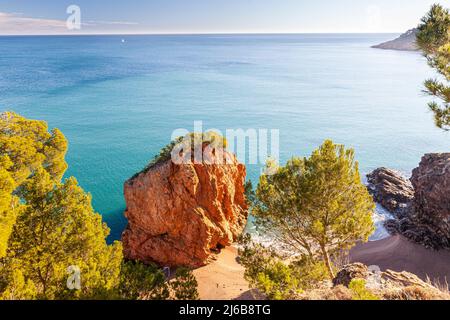 Cala Racó in Sa Riera, Begur, Costa Brava, Girona, Spanien Stockfoto