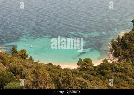 Chalkidiki Strand, Luftaufnahme Stockfoto