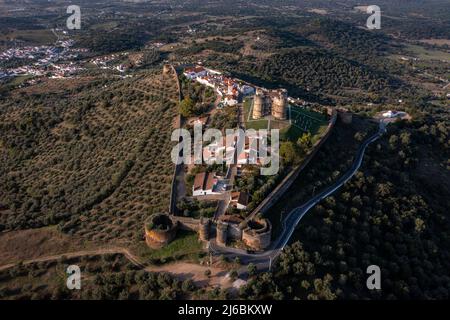 Burg von Evoramonte oder Castelo de Évoramonte, Evoramonte, Portugal Stockfoto