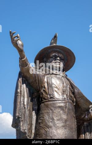 Chief Johnson Ein Tlingit Indian Chief auf der Felsstatue in Ketchikan, Alaska Stockfoto