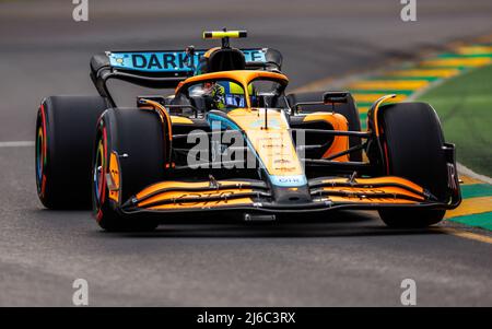 Albert Park Grand Prix Circuit, Melbourne, Australien. 09 April 2022. Lando Norris (GBR) vom Team McLaren beim Qualifying. Corleve/Alamy Stock Photo Stockfoto