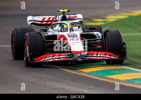 Albert Park Grand Prix Circuit, Melbourne, Australien. 09 April 2022. Mick Schumacher (GER) vom Team Haas beim Qualifying. Corleve/Alamy Stockfoto Stockfoto