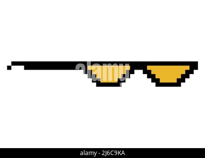 Fun Retro Pixel Sonnenglas Symbol, Lifestyle Meme Sonnenbrille Schläger, Vektor-Illustration . Stock Vektor