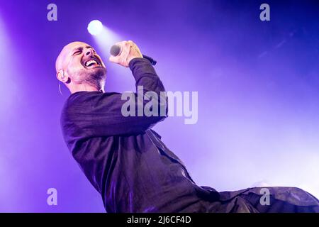 Oslo, Norwegen. 29., April 2022. Die norwegische Progressive Metal Band Conception spielt ein Live-Konzert im Rockefeller in Oslo. Hier ist Sänger Roy Khan live auf der Bühne zu sehen. (Foto: Gonzales Photo - Terje Dokken). Stockfoto