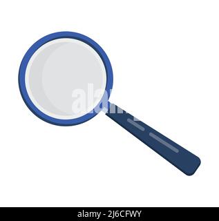 Vergrößerungs-Symbol-Vektor in flachem Stil . Glas umfasst Ausrüstung als Analyse, Suchzeichen. Lupe, Fokussymbol. Stock Vektor