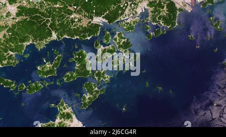 Luftaufnahme der Geiyo-Inseln in der Seto-Binnenmeer, Japan Stockfoto