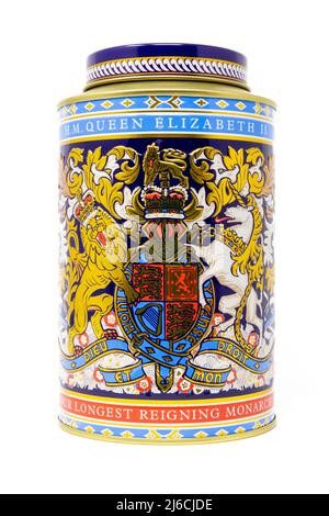 Der Royal Collection Longest Regierende Monarch Tee Caddy Stockfoto