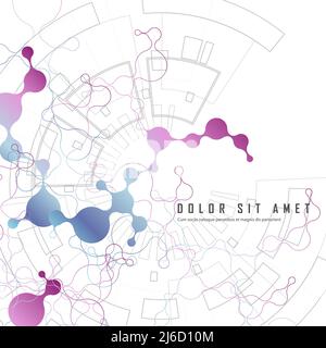 Molekül-Konzept. Vektorvorlage für Biologie, Medizin, Wissenschaft, Labor. Atom Connect Stock Vektor