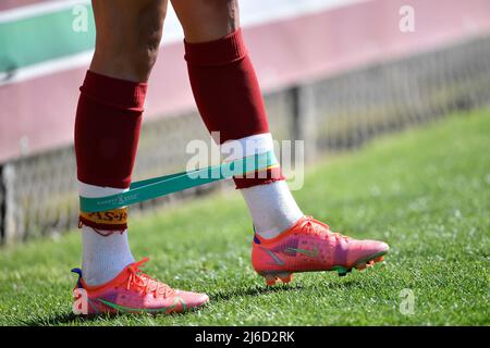 Beata Kollmats von AS Roma erwärmt sich mit einem Gummiband während des Halbfinalspiels der Damen VON AS Roma und Empoli im stadio delle tre fontane, Roma, April 30. 2022. Foto Andrea Staccioli / Insidefoto Stockfoto