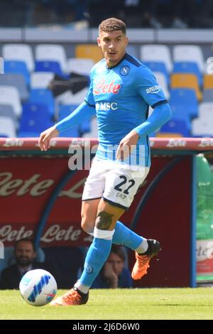 Giovanni Di Lorenzo (SSC Napoli) in Aktion während der Serie A 2021/22 Spiel zwischen SSC. Napoli und US Sassuolo Calcio im Diego Armando Maradona Stadium Stockfoto