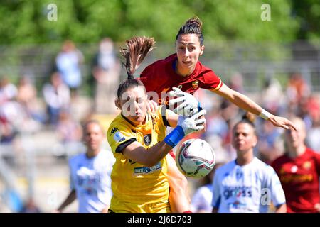 Paloma Lazaro von AS Roma während des Italien Cup Frauenmatches zwischen AS Roma und Empoli Ladies im Stadio Tre Fontane am 30. April 2022 in Rom, Italien. Stockfoto