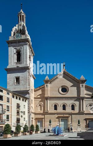 Stiftskirche Basilika Santa Maria oder La Seo aus dem 16.. Jahrhundert in der Stadt Játiva, Xativa, Valencia, Bundesland Valencia, Spanien, Europa, Stockfoto