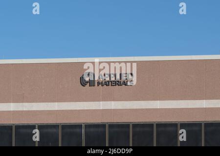 Austin, Texas, USA - 18. März 2022: Applied Materials unterzeichnet sein Firmenzeichen auf dem Gebäude in Austin, Texas, USA. Stockfoto