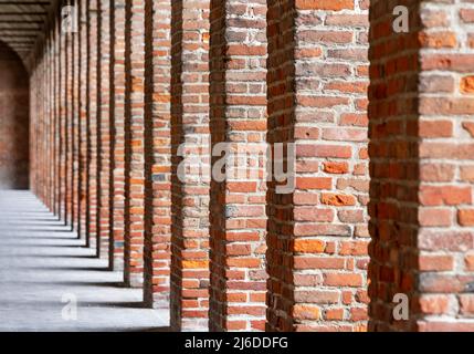 DIE GALERIE DER ALTEN ODER "GRAND CORRIDOR" SABBIONETA, UNESCO-WELTKULTURERBE. Stockfoto