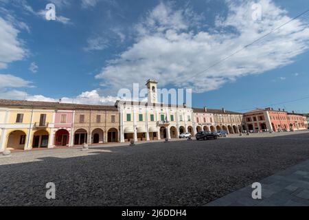 Sabbioneta, eines der schönsten Dörfer Italiens, ein UNESCO-Weltkulturerbe. Stockfoto