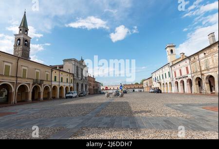 Sabbioneta, eines der schönsten Dörfer Italiens, ein UNESCO-Weltkulturerbe. Stockfoto