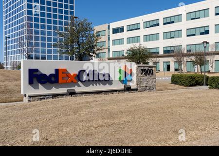 Hauptsitz von FedEx in Addison, Texas, USA. Stockfoto