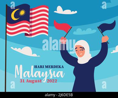 hari merdeka 31. august 2022 Stock Vektor