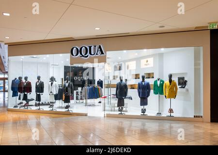 Houston, Texas, USA - 25. Februar 2022: OQUA-Laden in einem Einkaufszentrum. Stockfoto