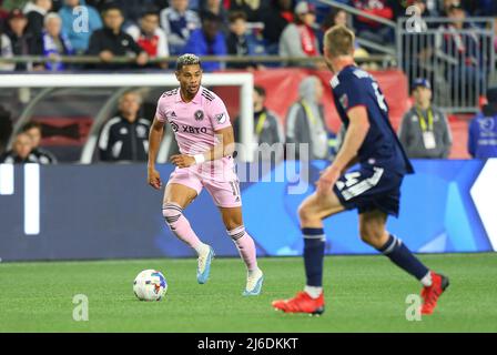 Foxborough, MA, USA. 30. April 2022; Foxborough, MA, USA; Inter Miami Stürmer Ariel Lassiter (11) in Aktion während eines MLS-Matches zwischen Inter Miami FC und New England Revolution im Gillette Stadium. Anthony Nesmith/CSM Credit: CAL Sport Media/Alamy Live News Stockfoto