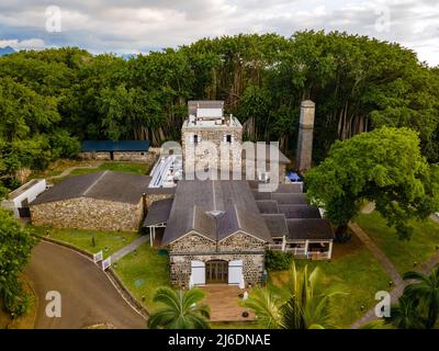 Mauritius April 2022, Chateau Mon Desir Mauritius von oben mit Drohnenaufnahme Stockfoto