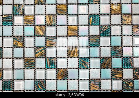Bunte Mosaik Fliesen abstrakte Textur und Hintergrund. Textur Keramik farbigen Mosaik. Vollformatsensor Mit Fliesenboden Stockfoto