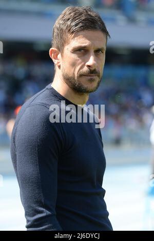 Alessio Dionisi Coach (US Sassuolo) während der Serie A 2021/22 Spiel zwischen SSC. Napoli und US Sassuolo Calcio im Diego Armando Maradona Stadium (Foto: Agostino Gemito /Pacific Press) Stockfoto