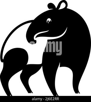 Einfache Illustration des malaiischen Tapir Stock Vektor