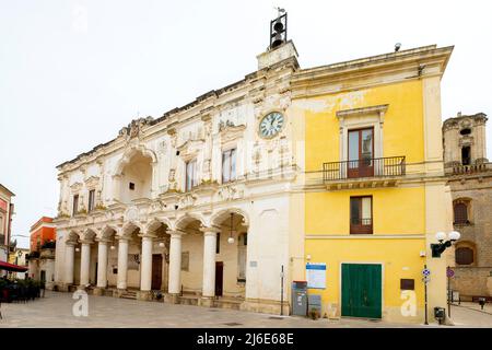 Der Alte Palast Von Municopal (Antico Palazzo Di Citta), Nardò, Salento. Apulien. Italien. Stockfoto