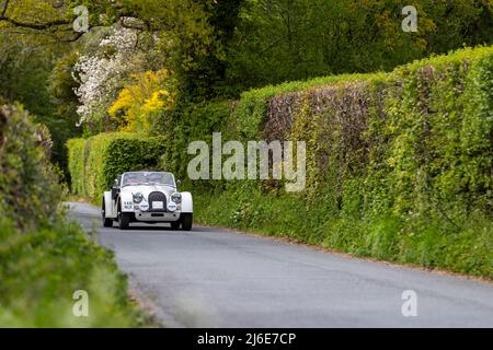 1980 Morgan 4/4 4-Sitzer - Oldtimer Frühling Rotary Club Charity "Wye Run" durch Wales und das Wye Valley. Stockfoto