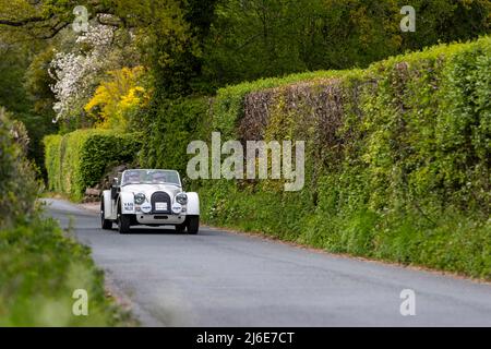 1980 Morgan 4/4 4-Sitzer - Oldtimer Frühling Rotary Club Charity "Wye Run" durch Wales und das Wye Valley. Stockfoto