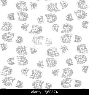 Nahtloses Muster mit einer Fußabdruck von Schuhen. Vektorgrafik. Stock Vektor