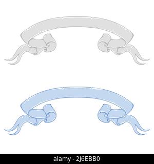 Alte Schriftrollen Bänder Vektor-Design, mittelalterliche Stil Dekorationen Band Stock Vektor